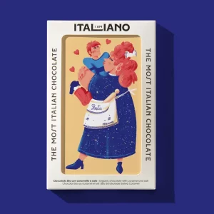 Tableta de chocolate organico con caramelo y sal