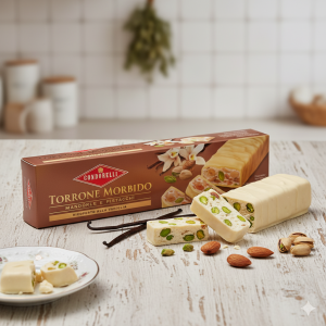 Turron blando con pistachos y almendras