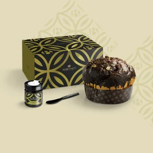 Panettone chocolate y oro con caja